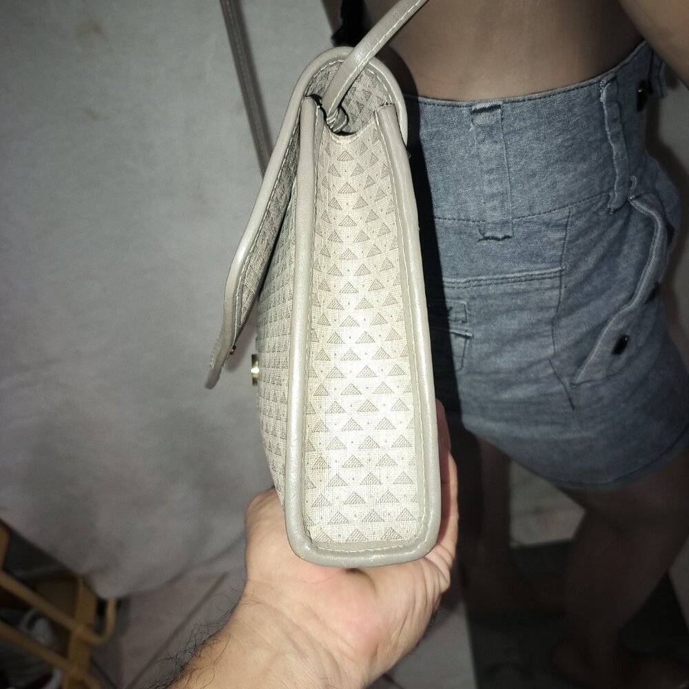 Liz Claiborne Beige and Taupe Leather Crossbody Bag, EUC - Picture 8 of 16